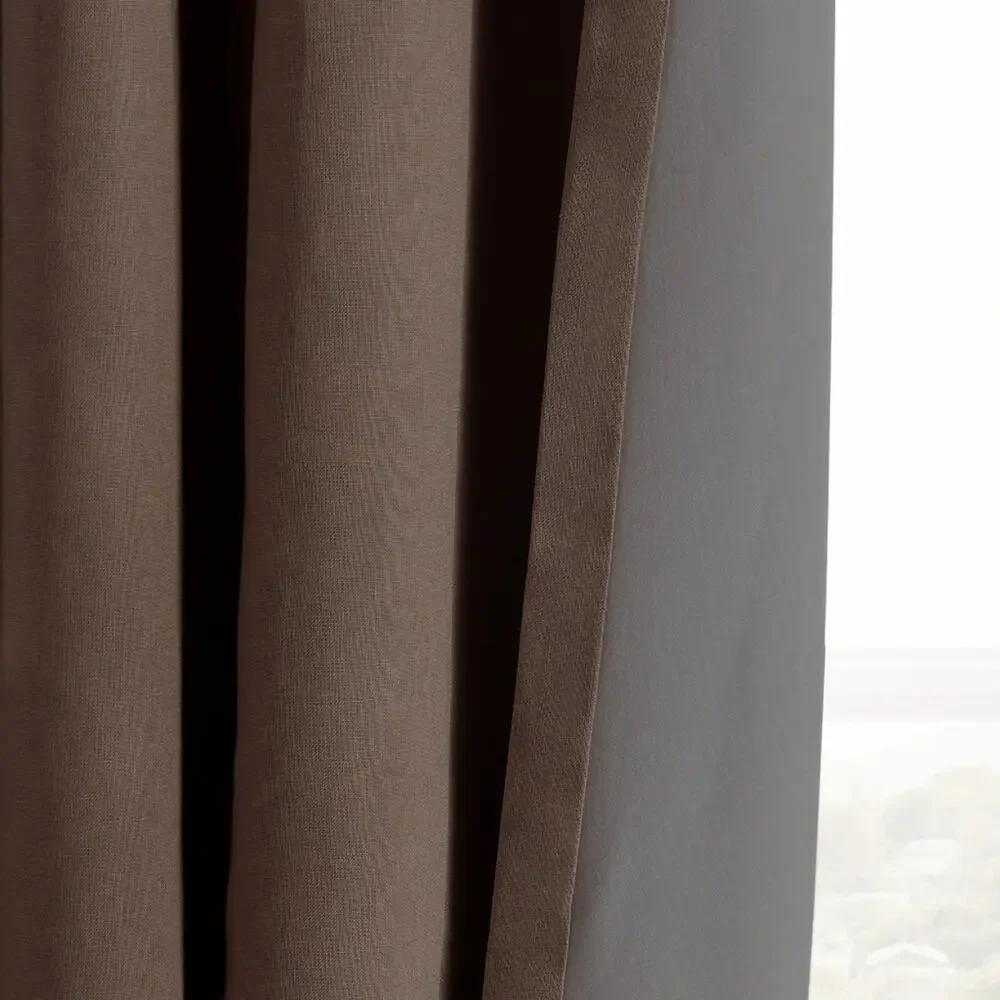 Quince European Linen Blackout Curtain Panel Rose Quartz 48”x96”